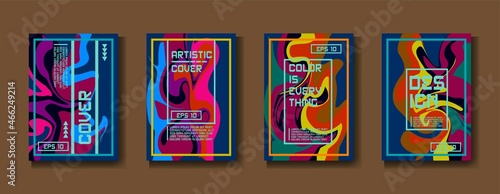 Mixture of acrylic paints. Liquid marble texture. Fluid art. Applicable for design cover, presentation, invitation, flyer, annual report, poster, desing packaging. Modern artwork - EPS10 Vector © Ainul