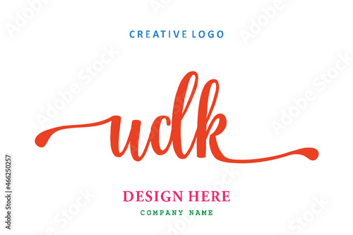 UDK lettering logo is simple, easy to understand and authoritative photo