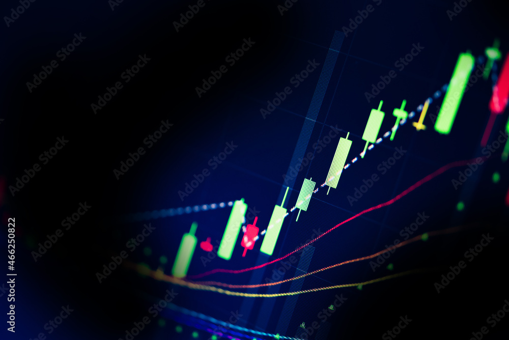 Candlestick chart in financial stock market on digital number background. Forex trading graphic design and Stock market trading trend as concept.
Candlestick chart in financial stock market on digital number background. Forex trading graphic design and Stock market trading trend as concept.