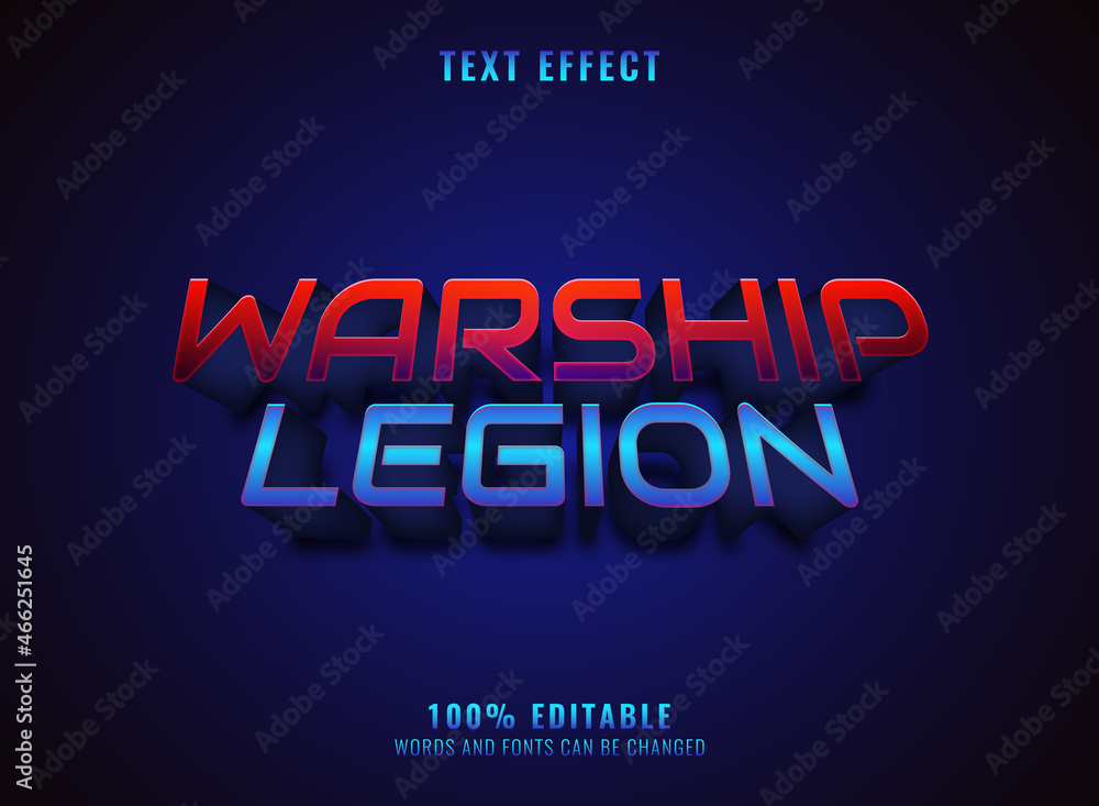 warship legion fantasy blue red game logo title text effect