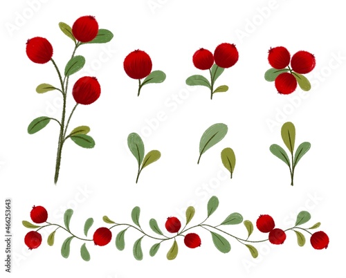 pattern with red flowers Christmas 
