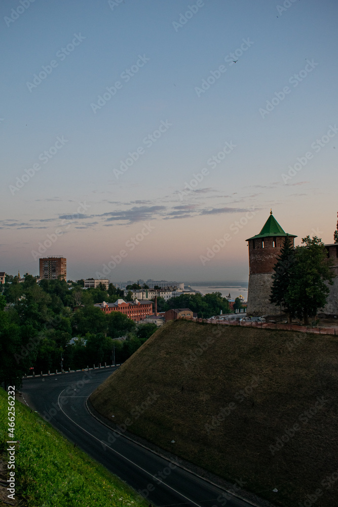 view of the Kremlin at dawn. Nizhny Novgorod