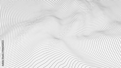 Perspective mesh background. Simple lines on a white background. Vector illustration.
