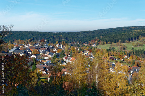 Bischofsgrün im Herbst, Ochsenkopf, Oberfranken, Fichtelgebirge