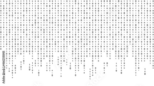 Technology vector binary code. Random falling digits on screen. Hacked software. Matrix sciense background. Big data analytics. photo