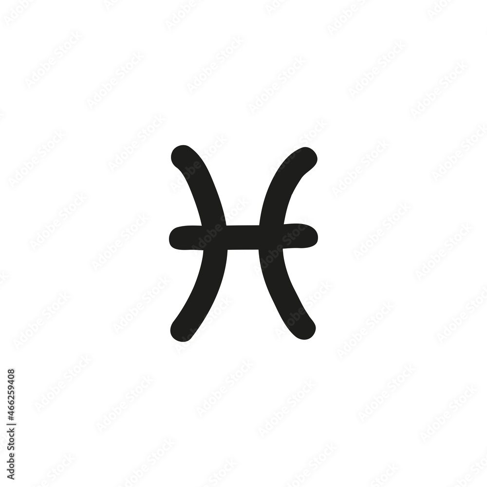 Obraz premium Doodle icon of the Pisces zodiac sign