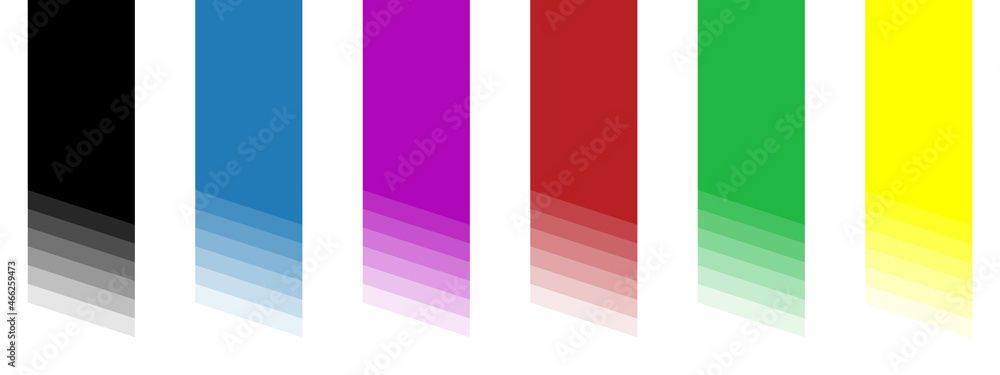 6 Streifen Banner mit Farbverlauf