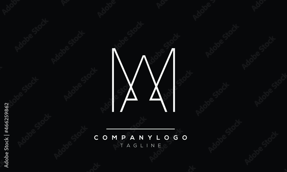 Fototapeta premium Abstract Letter Initial MA AM Vector Logo Design Template