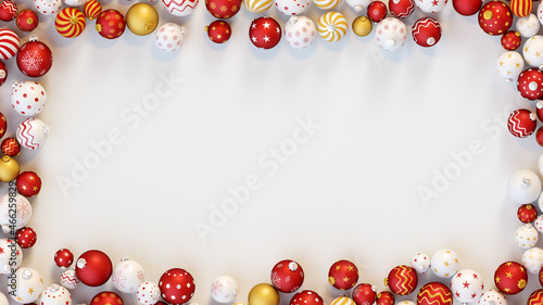 Frame of christmas balls 3D...