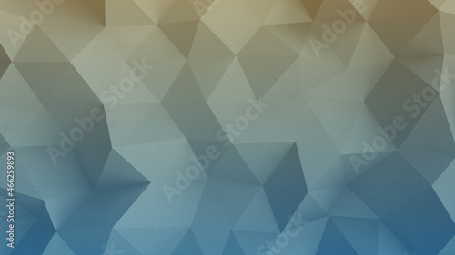 Grained structure with triangular polygons 3D rendering illustration