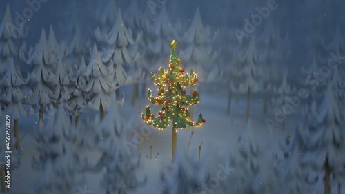 Dreamlike christmas tree in...