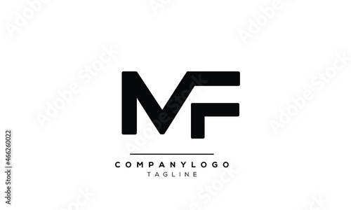 Abstract Letter Initial MF FM Vector Logo Design Template