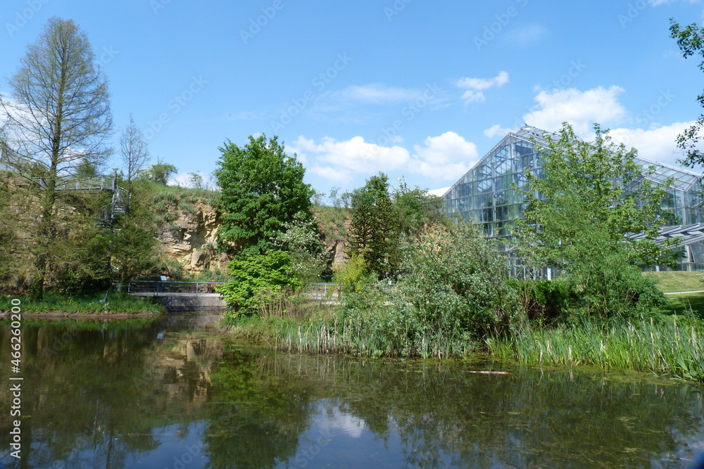 Gewächshaus und Teich Botanischer Garten Osnabrück