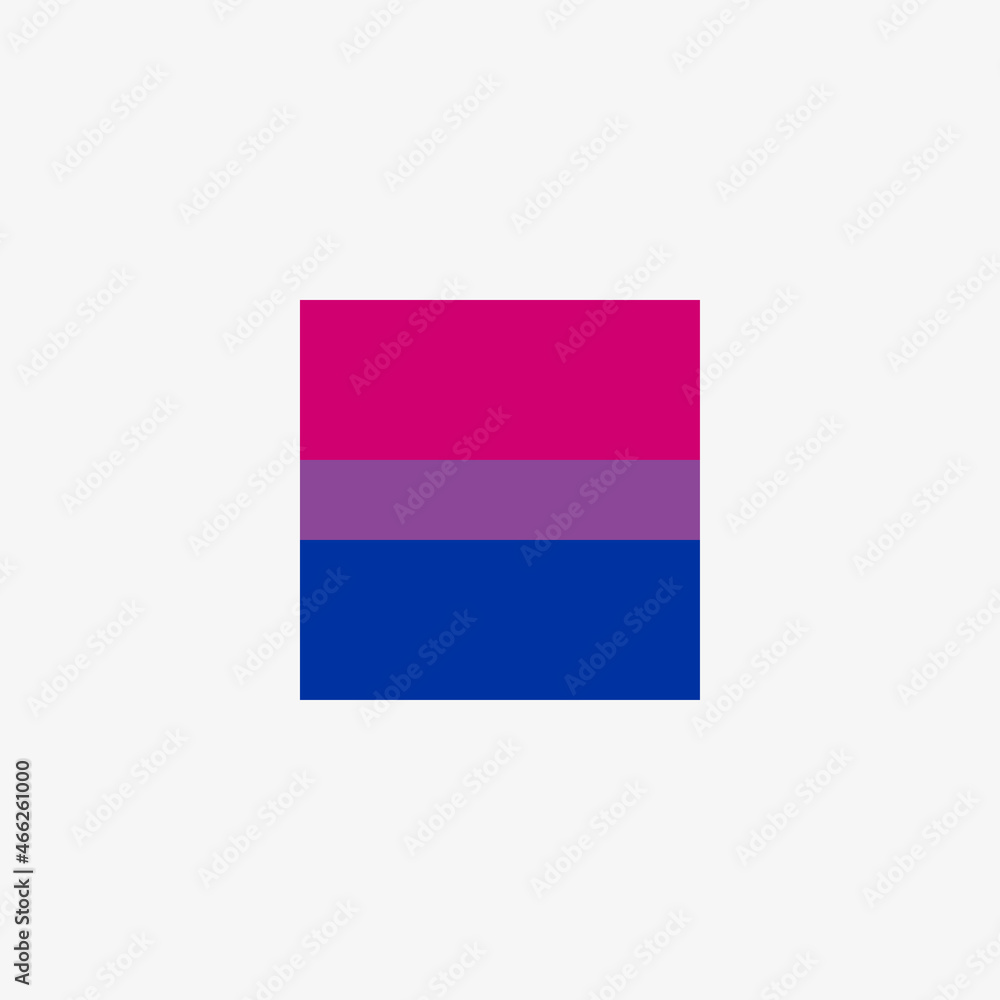 Square bisexual flag on white background Square bisexual flag on white background