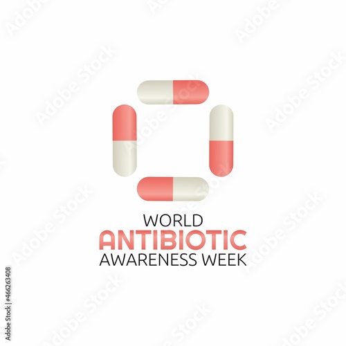 vector graphic of world antibiotic awareness week good for world antibiotic awareness week celebration. flat design. flyer design.flat illustration.