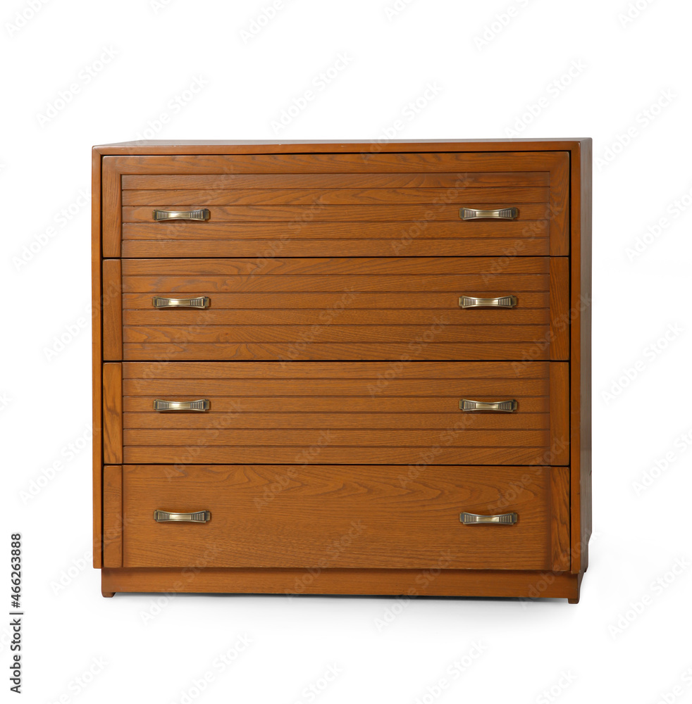 Wooden chest of drawers Isolated on white background Wooden chest of drawers Isolated on white background