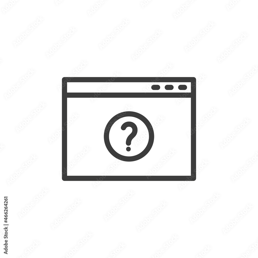 Web page with question mark icon on white background. Web page with question mark icon on white background.