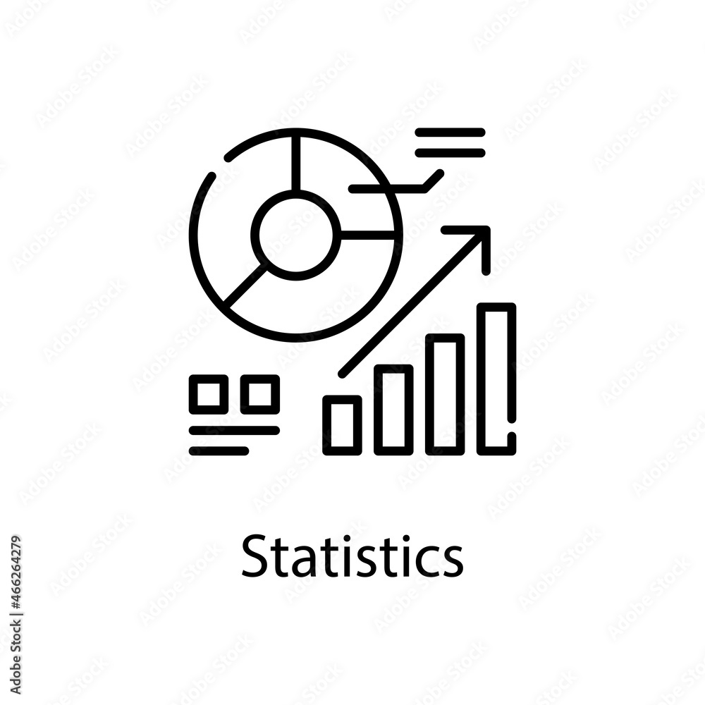 Statistics vector outline Icon Design illustration. Web Analytics Symbol on White background EPS 10 File Statistics vector outline Icon Design illustration. Web Analytics Symbol on White background EPS 10 File