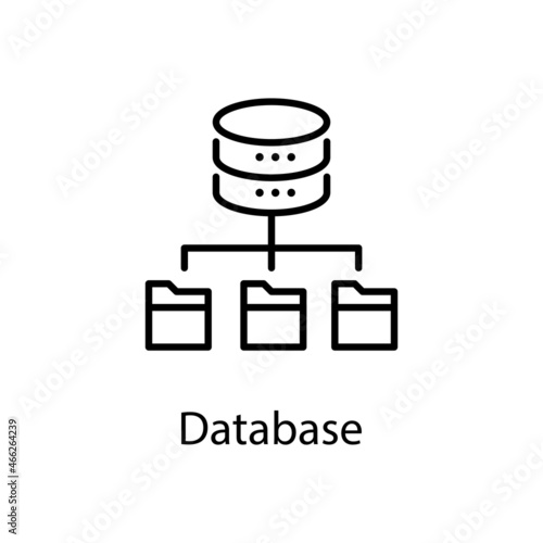 Database vector outline Icon Design illustration. Web Analytics Symbol on White background EPS 10 File photo