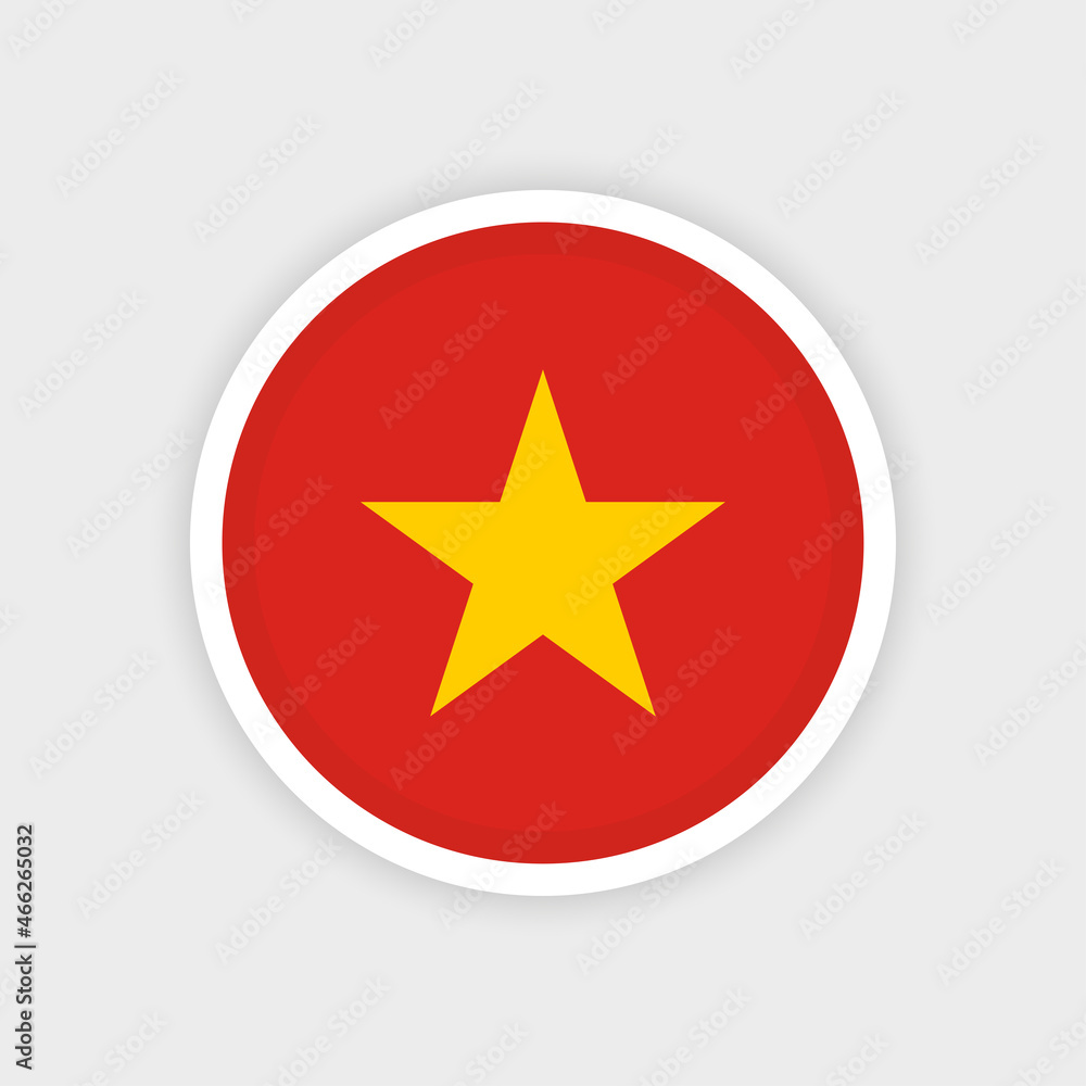 Flag of Vietnam with circle frame and white background Flag of Vietnam with circle frame and white background