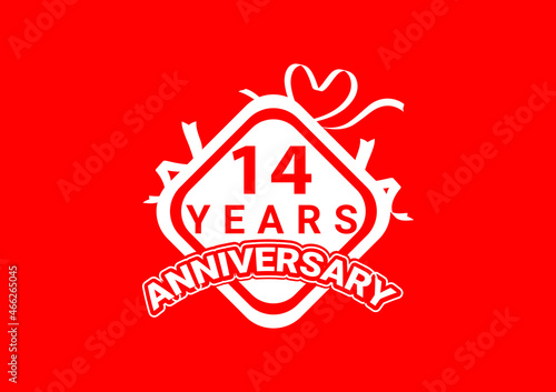 14 years anniversary celebration logo and icon design