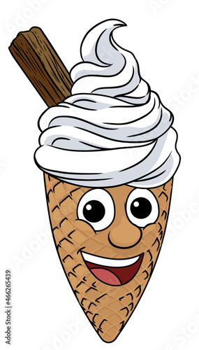 Ice Cream Cone Cartoon Character Mascot