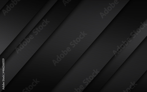 Dark black modern material design. Corporate template with overlapped layers for your business. Vector abstract widescreen background
