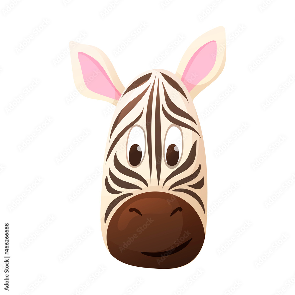 Vector isolated cartoon illustration of smiling zebra head Vector isolated cartoon illustration of smiling zebra head