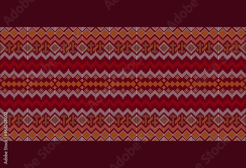 Fabric Knit Pattern Seamless. Modern vector illustration with a different design. for Design clothes, sweaters, bags, etc.