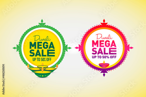 Diwali mega sale discount offer logo unit with yellow background, Sign, Symbol, 50%off, Modern logo.