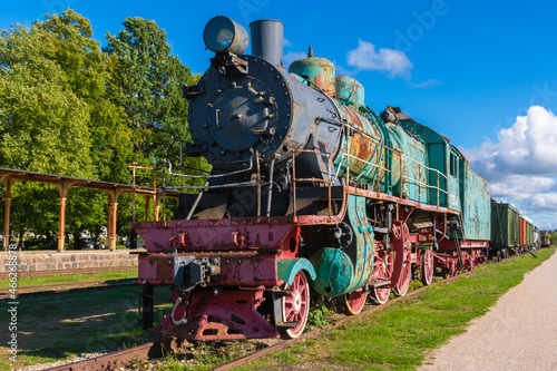 Eisenbahn Museum in Estland Haapsalu mit historischen Zügen aus der Zarenzeit und Sowjetunion