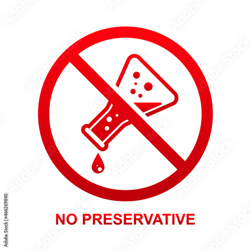 no preservative sign isolated on white background vector illustration.