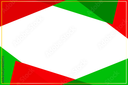 クリスマスカラーの三角シェイプフレーム背景素材