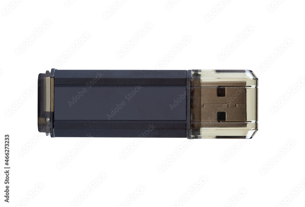 One single gray USB drive, digital data storage device with a blank empty label, pendrive, grey usb stick, flash drive object isolated on white, top view, cut out, nobody. Simple data carrier closeup One single gray USB drive, digital data storage device with a blank empty label, pendrive, grey usb stick, flash drive object isolated on white, top view, cut out, nobody. Simple data carrier closeup
