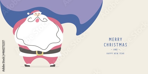 Yawning sleepy Santa Claus with a big beard