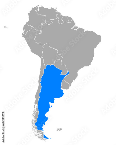 Karte von Argentinien in S  damerika