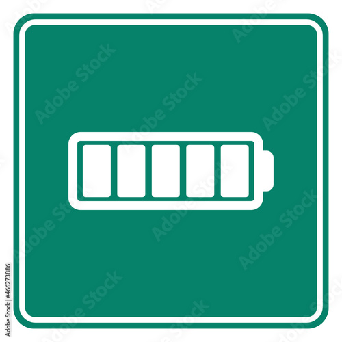 Batterieanzeige und Schild