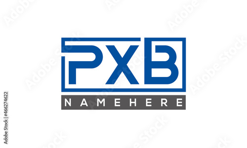 PXB Letters Logo With Rectangle Logo Vector