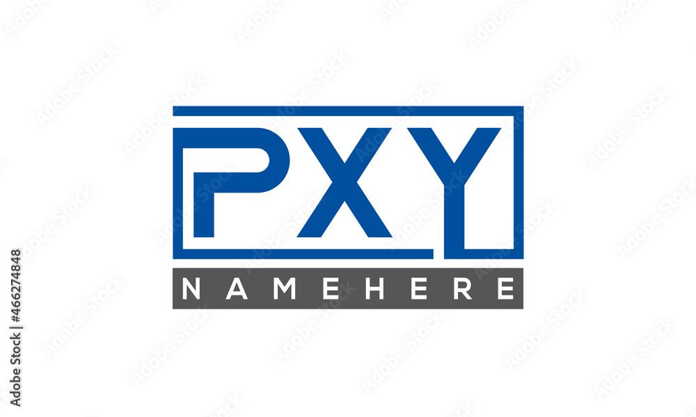 PXY Letters Logo With Rectangle Logo Vector PXY Letters Logo With Rectangle Logo Vector
