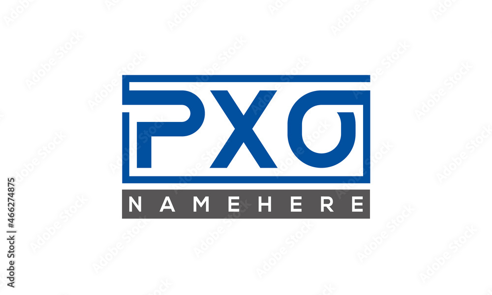 PXO Letters Logo With Rectangle Logo Vector PXO Letters Logo With Rectangle Logo Vector
