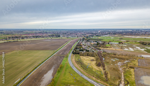 Принти на полотні Aerial photographs from the south of Spalding of the extent of Fenland flooding