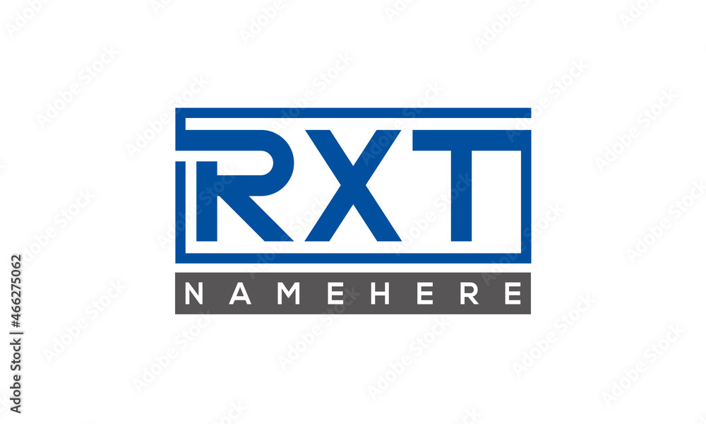 RXT Letters Logo With Rectangle Logo Vector RXT Letters Logo With Rectangle Logo Vector