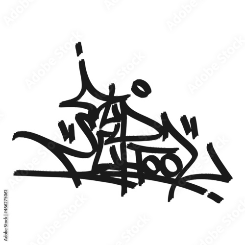 old school Black graffiti tag lettering marker ink paint