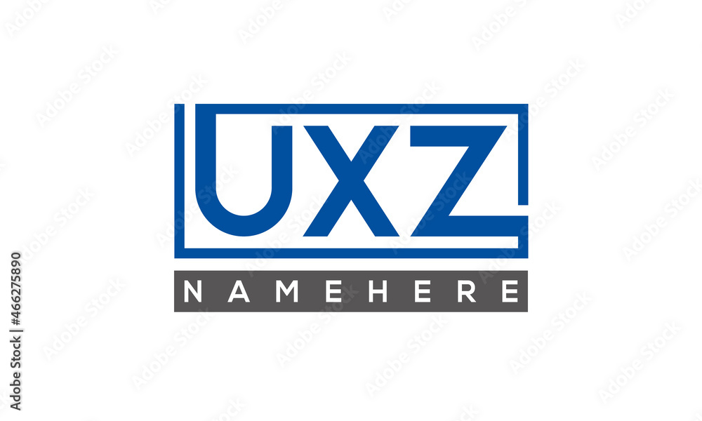 UXZ Letters Logo With Rectangle Logo Vector UXZ Letters Logo With Rectangle Logo Vector