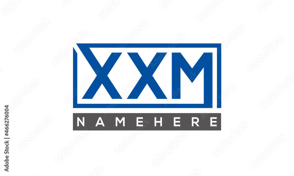XXM Letters Logo With Rectangle Logo Vector XXM Letters Logo With Rectangle Logo Vector