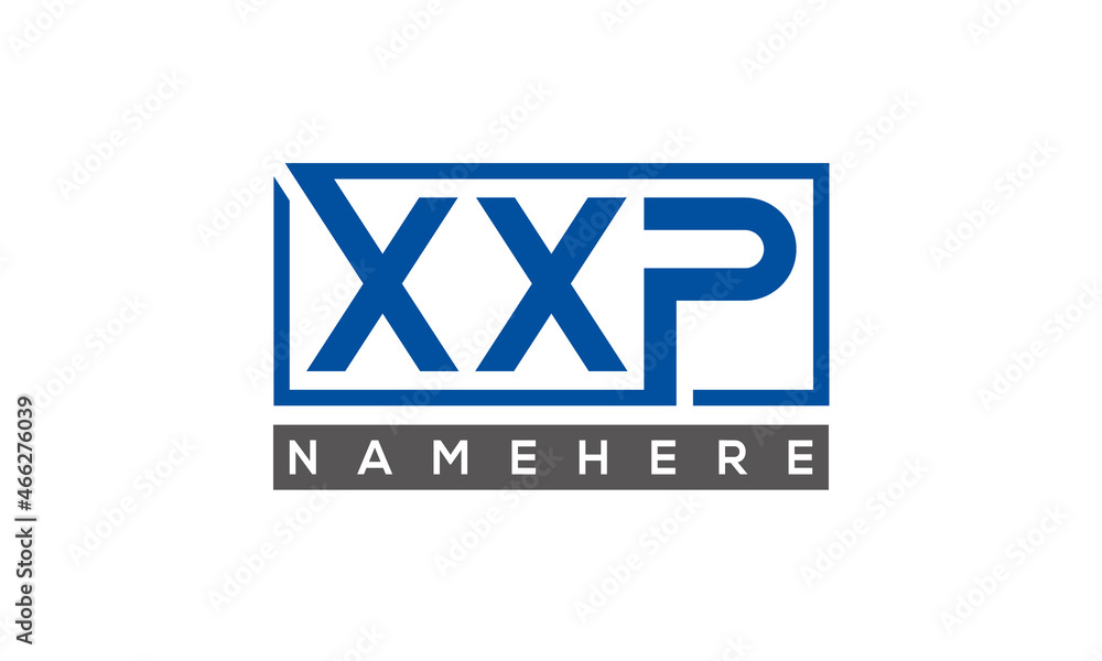 XXP Letters Logo With Rectangle Logo Vector XXP Letters Logo With Rectangle Logo Vector