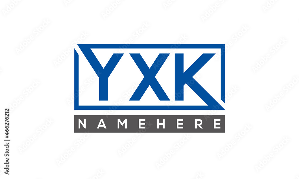YXK Letters Logo With Rectangle Logo Vector YXK Letters Logo With Rectangle Logo Vector