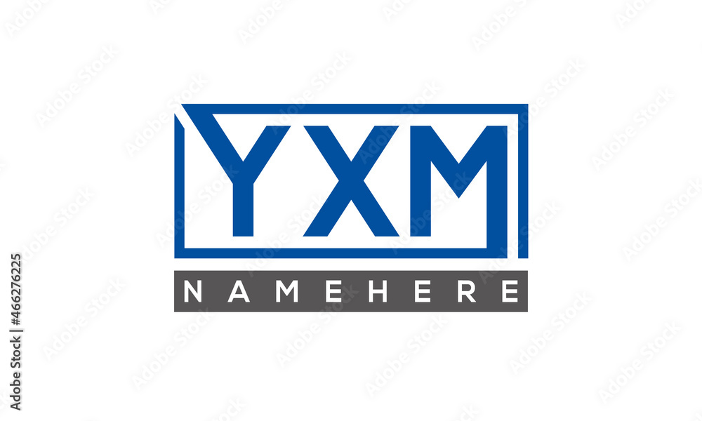 YXM Letters Logo With Rectangle Logo Vector YXM Letters Logo With Rectangle Logo Vector