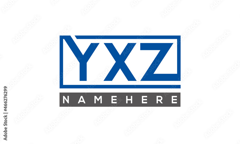 YXZ Letters Logo With Rectangle Logo Vector YXZ Letters Logo With Rectangle Logo Vector