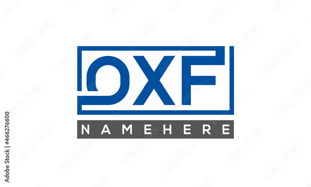 OXF Letters Logo With Rectangle Logo Vector OXF Letters Logo With Rectangle Logo Vector